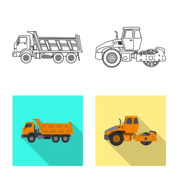 Objeto aislado de construcción y símbolo de construcción. Colección de construcción y maquinaria símbolo de stock para la web . — Vector de stock