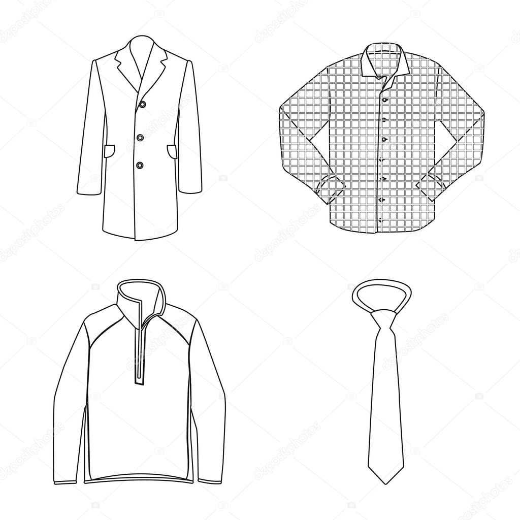 Isolated object of man and clothing sign. Set of man and wear stock vector illustration.