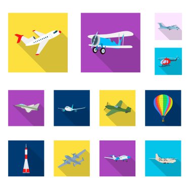 Uçak ve taşıma simge vektör tasarımı. Uçak ve gökyüzü hisse senedi simgesi için web topluluğu.