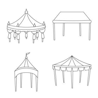 Çatı ve katlama logosu vektör tasarımı. Web için çatı ve mimari stok sembolü seti.