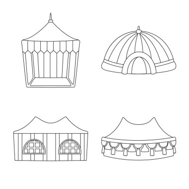 Çatı ve katlanır sembolün vektör tasarımı. Çatı ve mimari stok vektör illüstrasyon koleksiyonu.