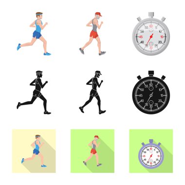 Spor ve kazanan simgesi yalıtılmış nesne. Spor ve fitness vektör simgesini hissenin topluluğu.