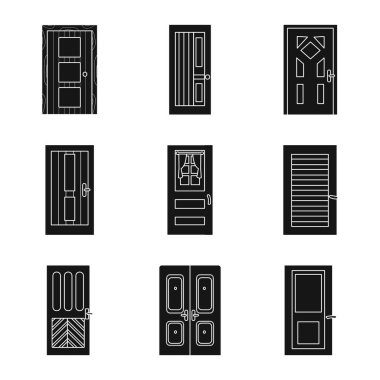 Dekoratif ve inşaat sembolü vektör illüstrasyon. Dekoratif ve iç stok vektör illüstrasyon seti.