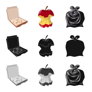 Çöp ve önemsiz işareti vektör tasarımı. Toplama çöp ve atık web için hisse senedi simgesi.