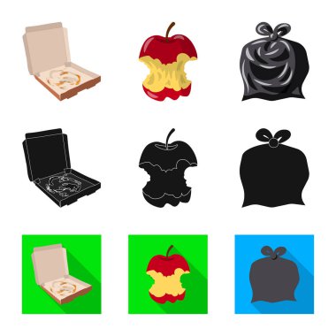 Çöp ve önemsiz sembolün vektör tasarımı. Web için atık ve atık stok sembolünün toplanması.