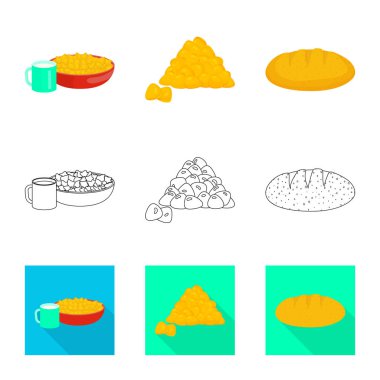 Mısır tarlası ve sebze simge vektör tasarımı. Mısır tarlası ve vejetaryen hisse senedi vektör çizim.