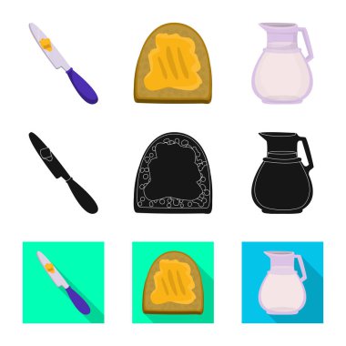 Vektör çizimi krem ve ürün simgesi. Ayarla, krem ve çiftlik hisse senedi için vektör simgesi.