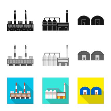 Üretim ve yapısı sembolü yalıtılmış nesne. Üretim ve stok için teknoloji vektör simge kümesi.