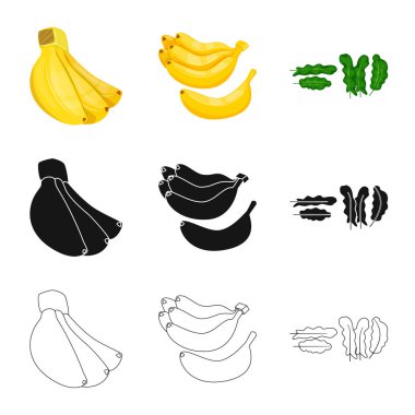 Doğal ve vejetaryen işareti vektör Illustration. Doğal ve yeme hisse senedi vektör çizim seti.