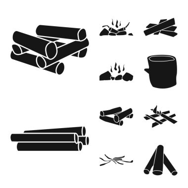 Kaba ve ormancılık simgesinin izole nesnesi. Stok için kaba ve doğa vektör simgesinin toplanması.