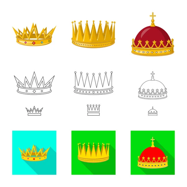 Векторная иллюстрация средневекового и дворянского логотипа. Набор средневекового и монархического фондового символа для сети . — стоковый вектор