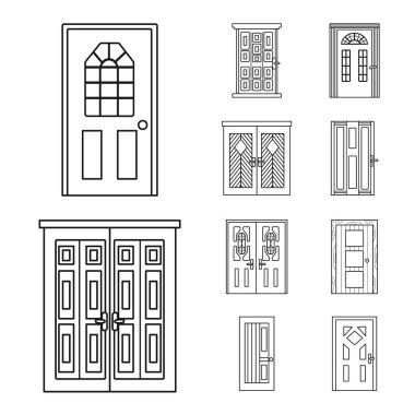 Ev ve tasarım logosu vektör tasarımı. Stok için ev ve ofis vektör simgesinin toplanması.