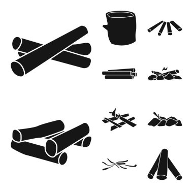 Kaba ve ormancılık işareti izole nesne. Web için kaba ve doğa stok sembolü kümesi.