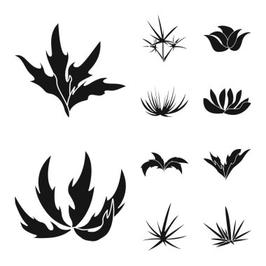 Doğa ve çevre sembolü vektör tasarımı. Stok için doğa ve çim vektör simgesi kümesi.