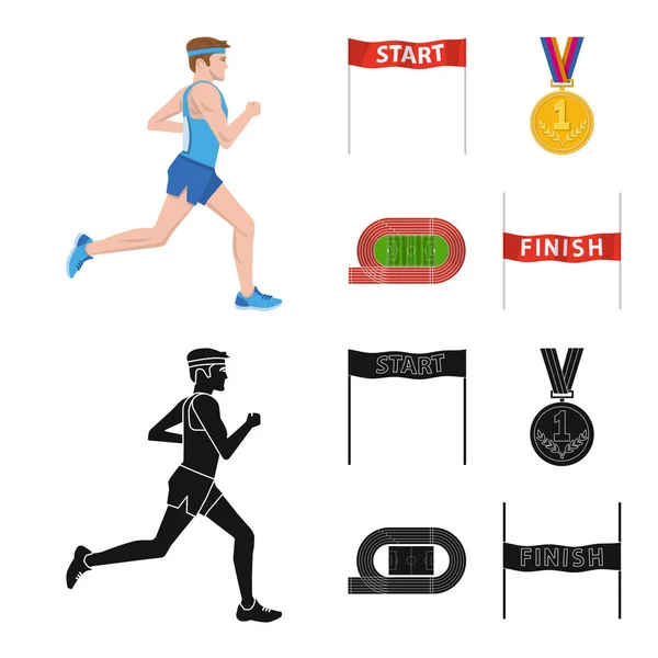 Isolerade objekt av sport och vinnare symbol. Uppsättning av sport och fitness vektor ikonen för lager. — Stock vektor
