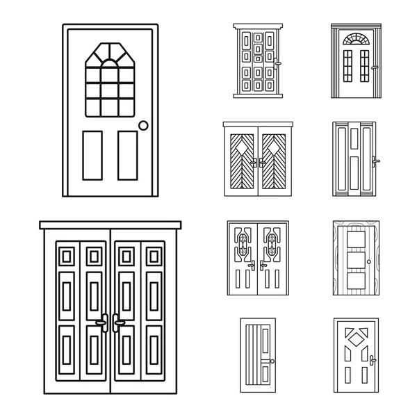 Vector ontwerp van huis en design logo. Collectie van Home en Office vector pictogram voor voorraad. — Stockvector