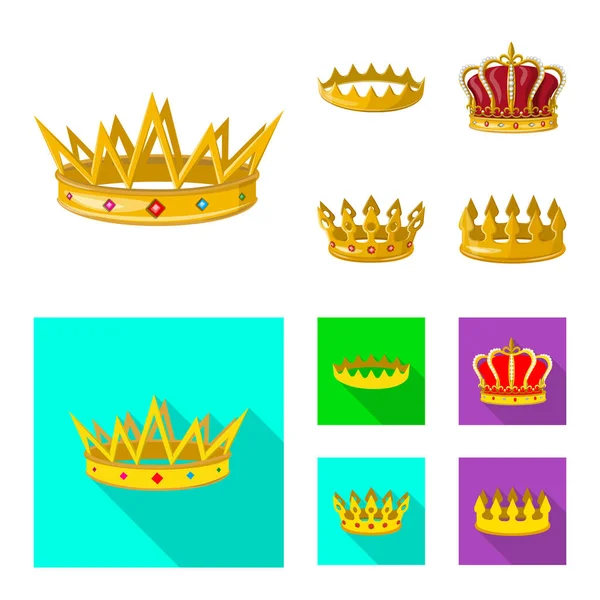 Isolated object of medieval and nobility sign. Set of medieval and monarchy vector icon for stock. — Stock Vector