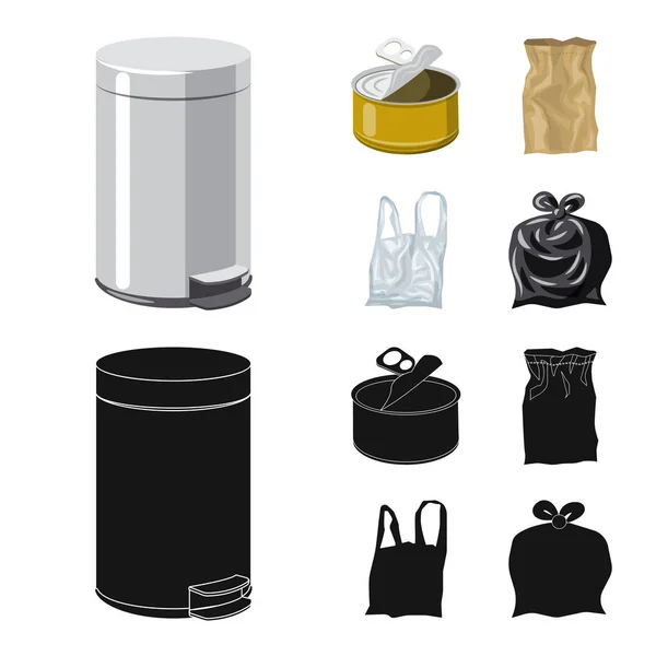 Objeto aislado de basura y señal de basura. Conjunto de basura y vector de residuos icono para stock . — Vector de stock