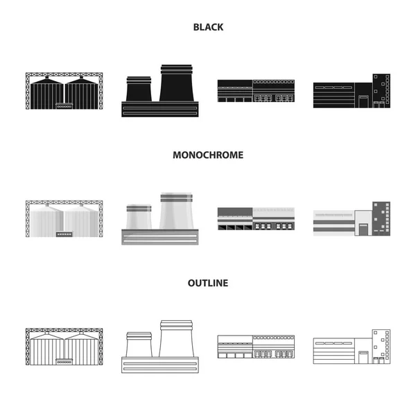 Conception vectorielle de la production et signe de structure. Collection de symboles de stock de production et de technologie pour le web . — Image vectorielle