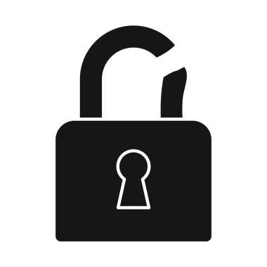 Asma kilit ve çatlak simgesinin yalıtılmış nesnesi. Web için asma kilit ve güvenlik stok sembolü koleksiyonu.