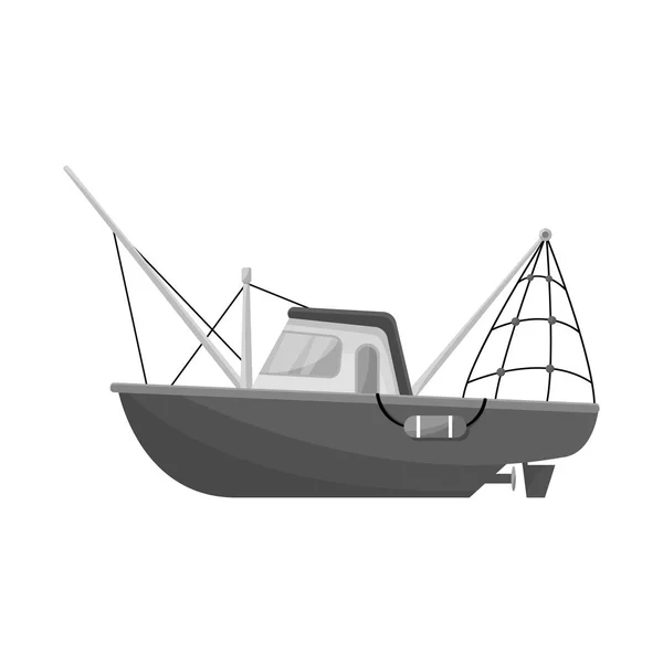 Vektor design av ångbåt och fartygs skylt. Samling av Ångbåts-och bogserbåt aktiesymbol för webben. — Stock vektor