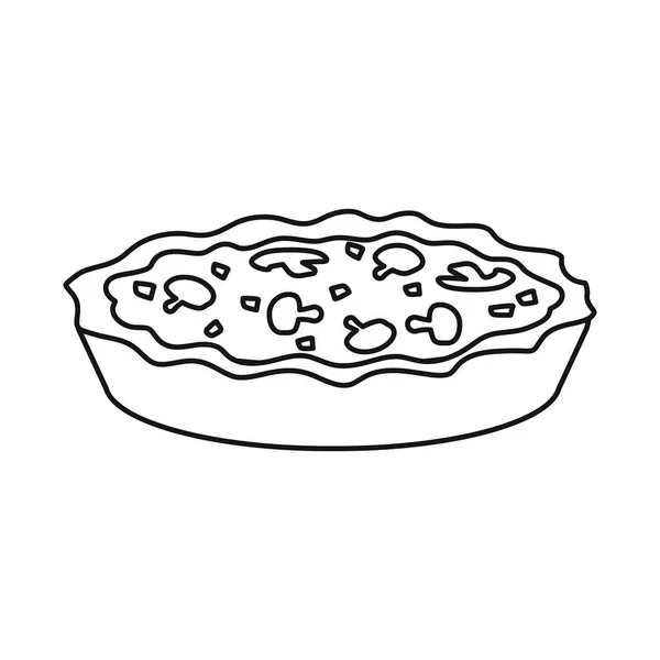 Pasta ve mantar işareti vektör tasarımı. Web için pasta ve pişmiş stok sembolü koleksiyonu. — Stok Vektör