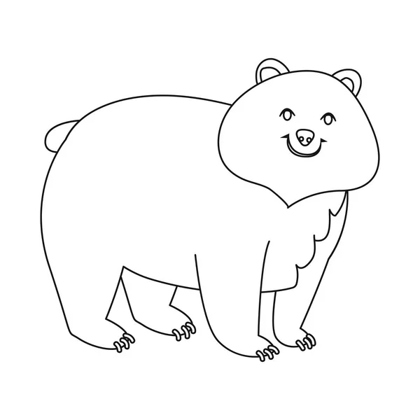Objeto aislado de oso y signo grizzly. Colección de oso y el símbolo de stock marrón para la web . — Vector de stock