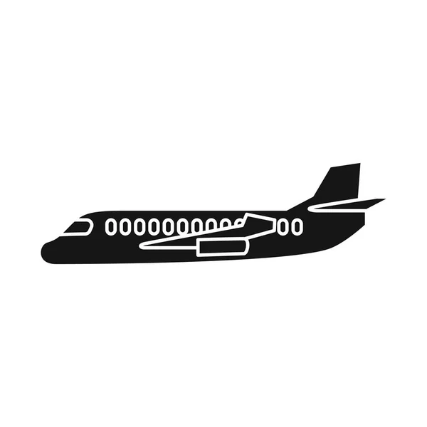 Objet isolé de l'avion de ligne et symbole de confort. Collection d'avions de ligne et de voler symbole stock pour le web . — Image vectorielle