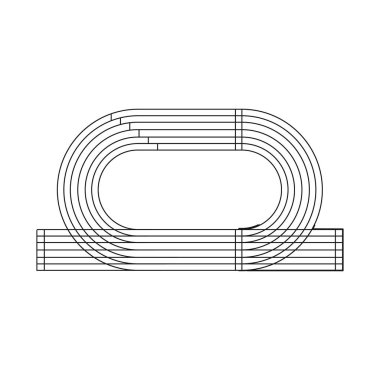 Stadyum ve atletizm logosu izole nesne. Stok için stadyum ve yarış vektör simgesikoleksiyonu.