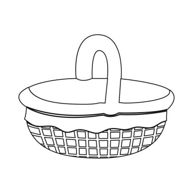 Sepet ve boş işareti vektör illüstrasyon. Web için sepet ve hasır stok sembolü seti.