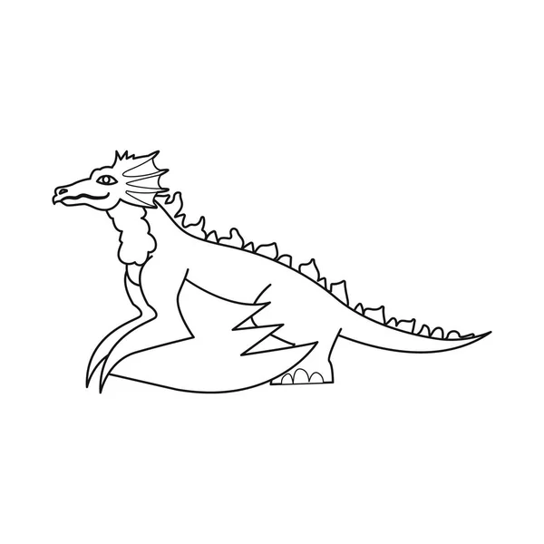 Diseño vectorial del logotipo del dragón y lagarto. Conjunto de ilustración de vector de stock de dragón y monstruo . — Vector de stock