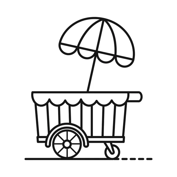 Vector illustration of kiosk and cart icon. Collection of kiosk and street stock symbol for web. — Stock Vector