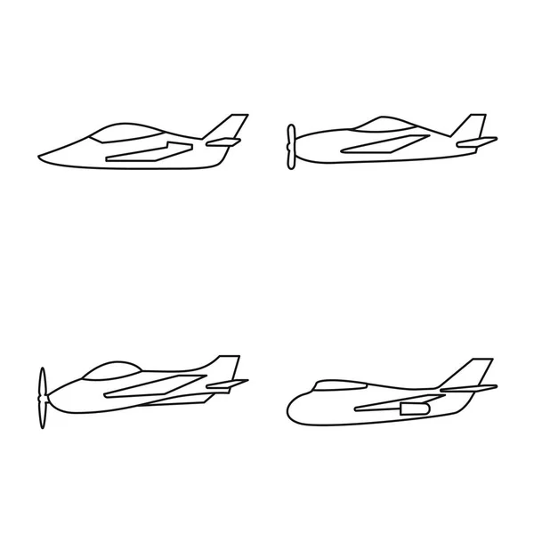 Illustrazione vettoriale del simbolo commerciale e di volo. Raccolta di icone vettoriali commerciali e aeree per le scorte . — Vettoriale Stock