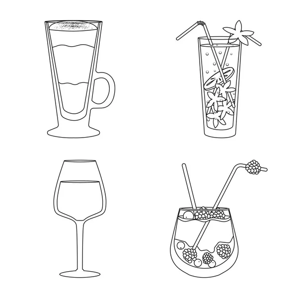 Vector ontwerp van drank en ijs teken. Collectie van drank en Shaker Stock vector illustratie. — Stockvector