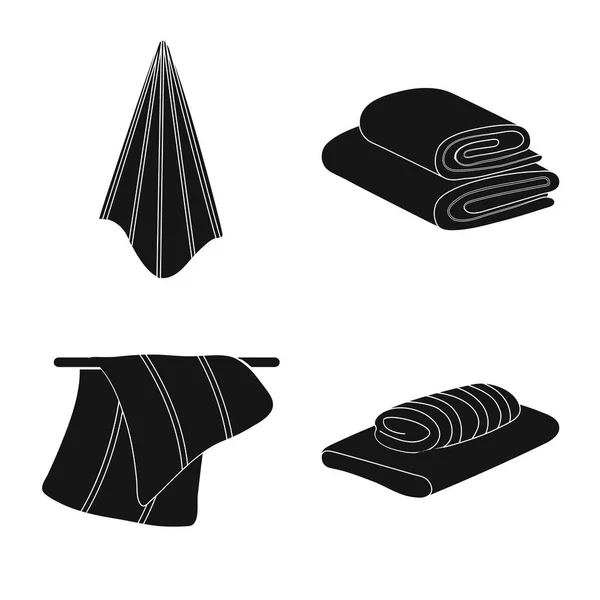 Vector ontwerp van textiel en huishoudelijke teken. Set van textiel en strand voorraad symbool voor web. — Stockvector