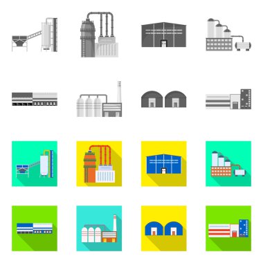 Üretim ve yapısı simgesi yalıtılmış nesne. Üretim ve teknoloji hisse senedi vektör çizim.