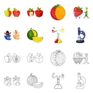 Test ve sentetik simge vektör tasarımı. Sınama ve laboratuvar hisse senedi vektör çizim seti.