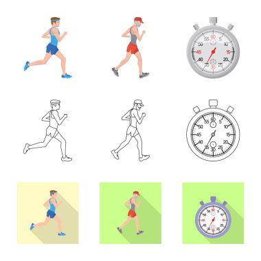 Spor ve kazanan simge vektör Illustration. Hisse senedi için spor ve fitness vektör simge kümesi.