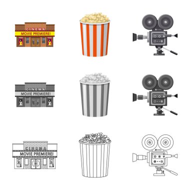 Televizyon ve filme simge vektör tasarımı. Televizyon ve web için hisse senedi simgesi ile ilgilenen koleksiyonu.