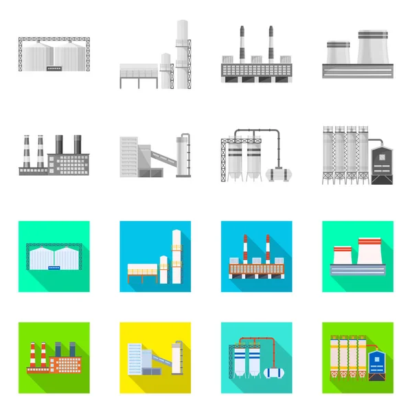 Illustrazione vettoriale del simbolo della produzione e della struttura. Raccolta di stock di produzione e tecnologia simbolo per il web . — Vettoriale Stock