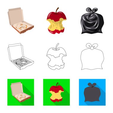 Çöp ve önemsiz simgesinin vektör çizimi. Web için atık ve atık stok sembolünün toplanması.