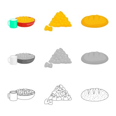 Mısır tarlası ve sebze işareti vektör çizimi. Mısır tarlası ve vejetaryen hisse senedi vektör çizim.