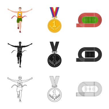 Spor ve kazanan simge vektör Illustration. Hisse senedi için spor ve fitness vektör simge kümesi.