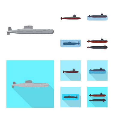 Savaş ve gemi logo vektör Illustration. Savaş ve hisse senedi için filo vektör ikon koleksiyonu.