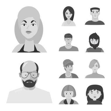 Avatar ve yaratıcı işareti izole nesne. Avatar ve kişi stok vektör illüstrasyon koleksiyonu.