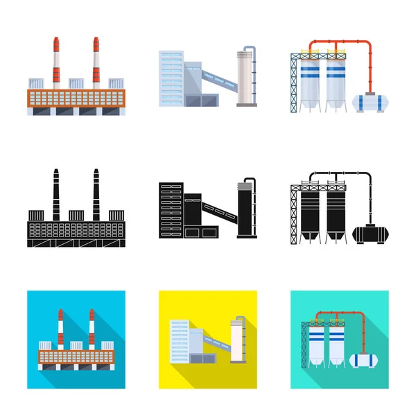 Vektor-Design der Produktion und Struktur Symbol. Sammlung von Produktions- und Technologievektorillustrationen. — Stockvektor