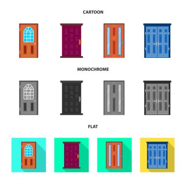 Mimari vektör tasarımı ve modern logo. Stok lar için mimari ve yapı vektör simgesi kümesi.