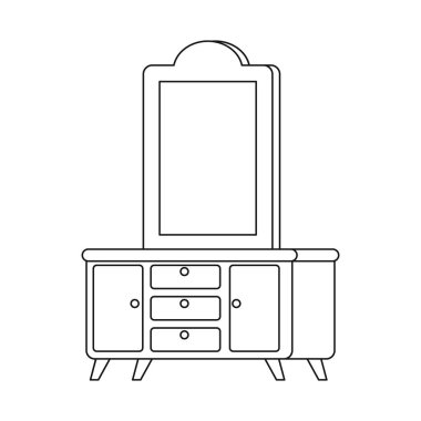 Konsol ve ayna sembolünün yalıtılmış nesnesi. Web için konsol ve tablo stok sembolünün toplanması.