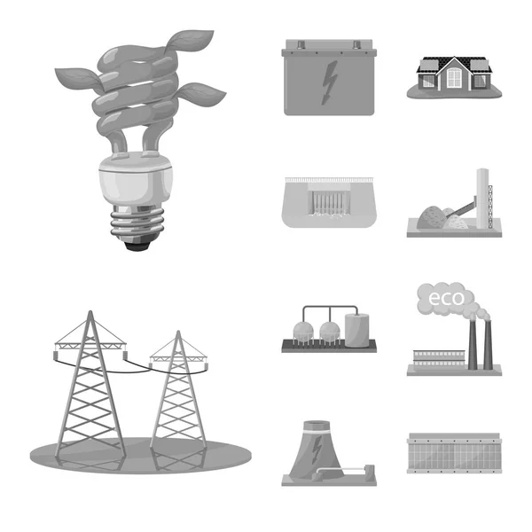 Geïsoleerd voorwerp van hernieuwbare en milieu teken. Set van hernieuwbare en organische vector pictogram voor voorraad. — Stockvector