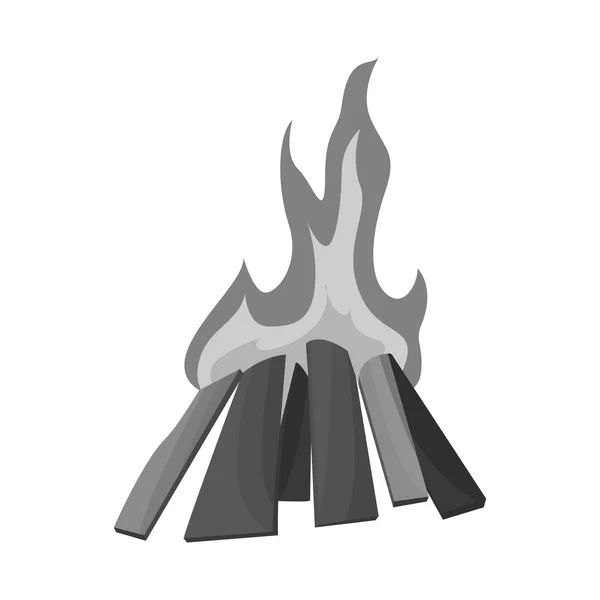 Projeto vetorial de fogueira e símbolo de fogo. Coleção de fogueira e brasa símbolo de estoque para web . — Vetor de Stock